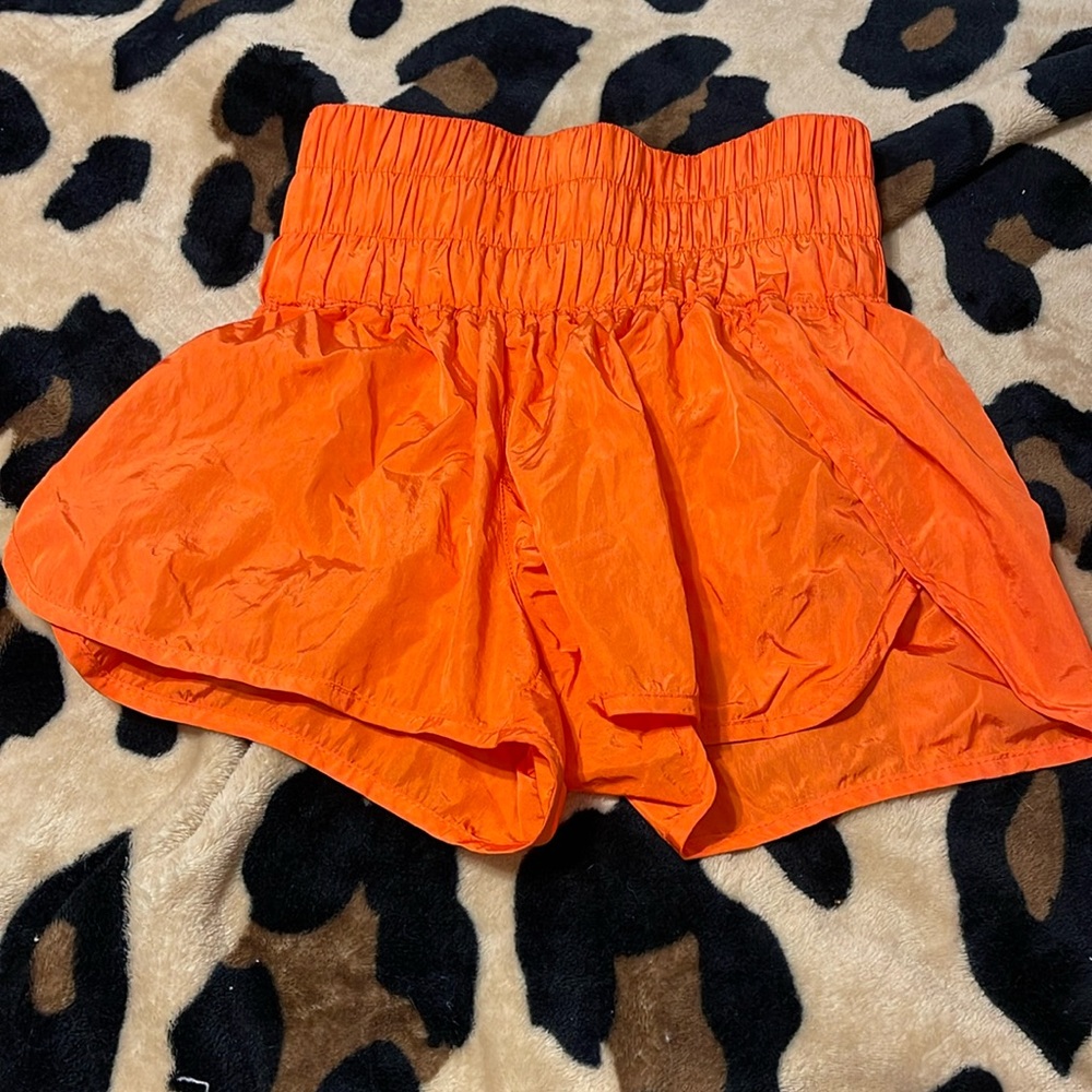 Neon orange  free people athletic shorts